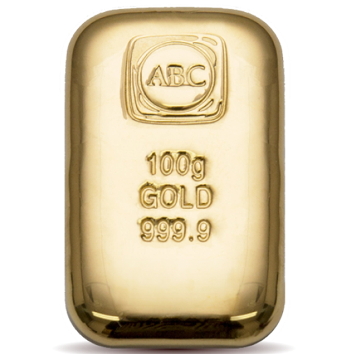 100g ABC Gold Cast Bar 999.9