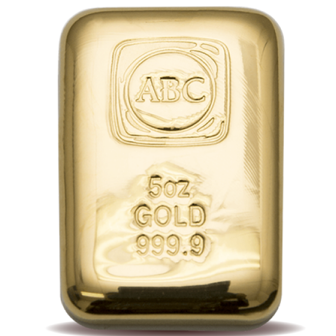 5 oz ABC Gold Cast Bar 999.9