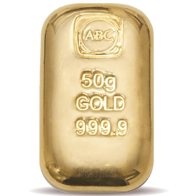 50g ABC Gold Cast Bar 999.9