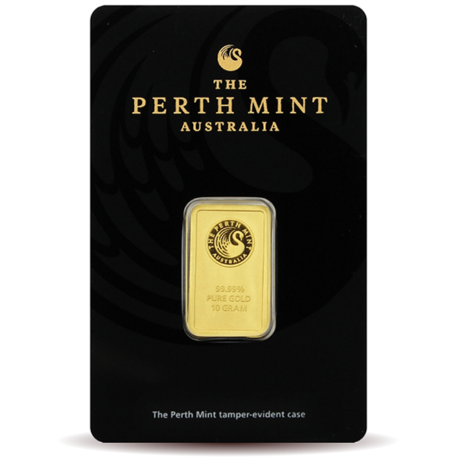 10g Perth Mint Gold Minted Bar 999.9