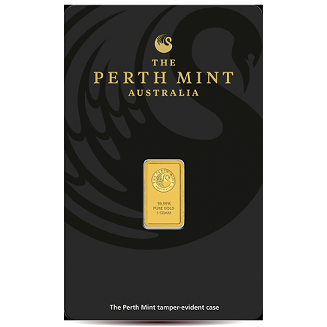 1g Perth Mint Gold Minted Bar 9999