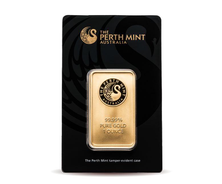 1 oz Perth Mint Gold Minted Bar 999.9