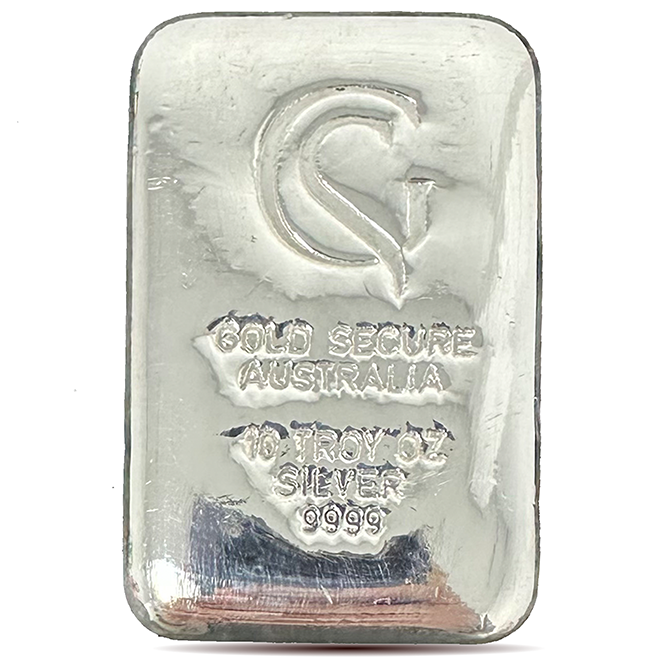 10 oz GoldSecure Silver Cast Bar 999.5