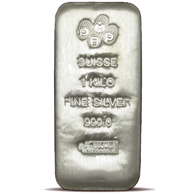 1 Kg PAMP Silver Bullion Cast Bar 999.0