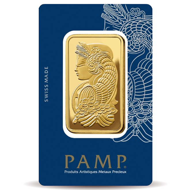 1 oz PAMP Gold Minted Bar 999.9