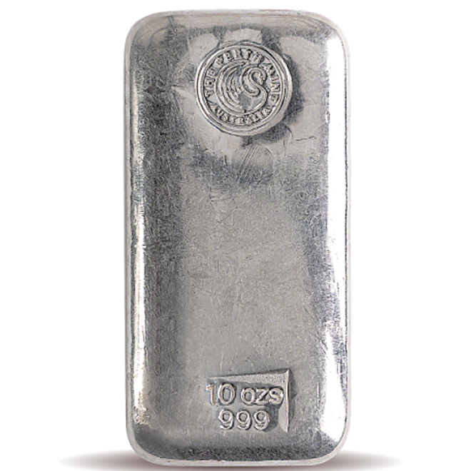 10 oz Perth Mint Silver Cast Bar 999.0