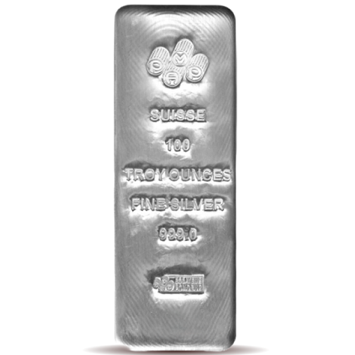 100 OZT PAMP Silver Bullion Cast Bar 3110g 9995
