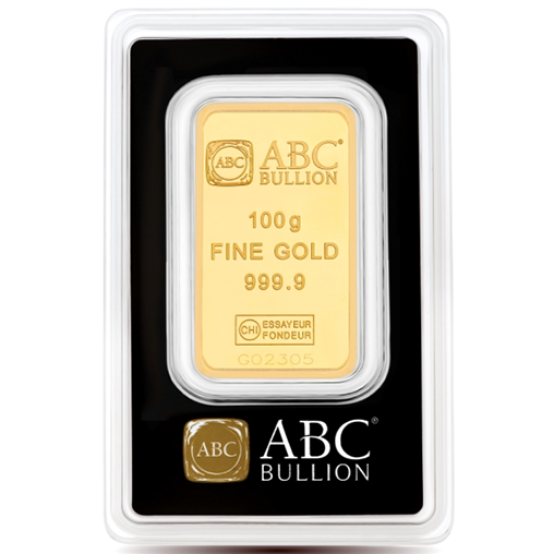 100g ABC Gold Minted Bar 9999