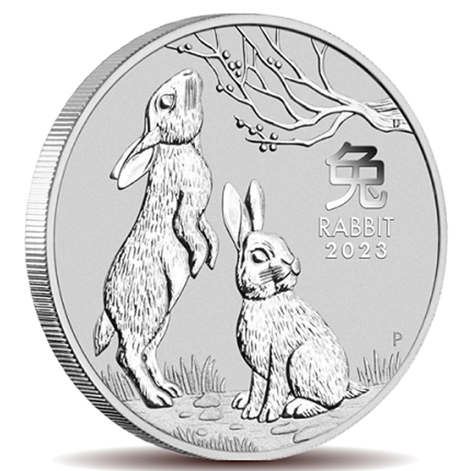 2oz Perth Mint Rabbit 2023 Silver Coin 999.9