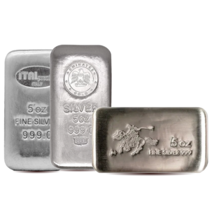5 oz Generic Silver Bullion Cast Bar 999.5