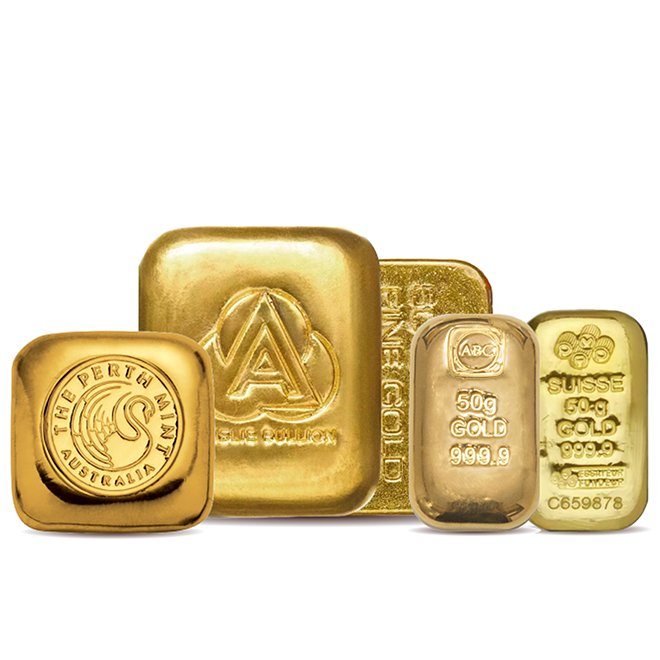 50g Generic Gold Cast Bars 999.9