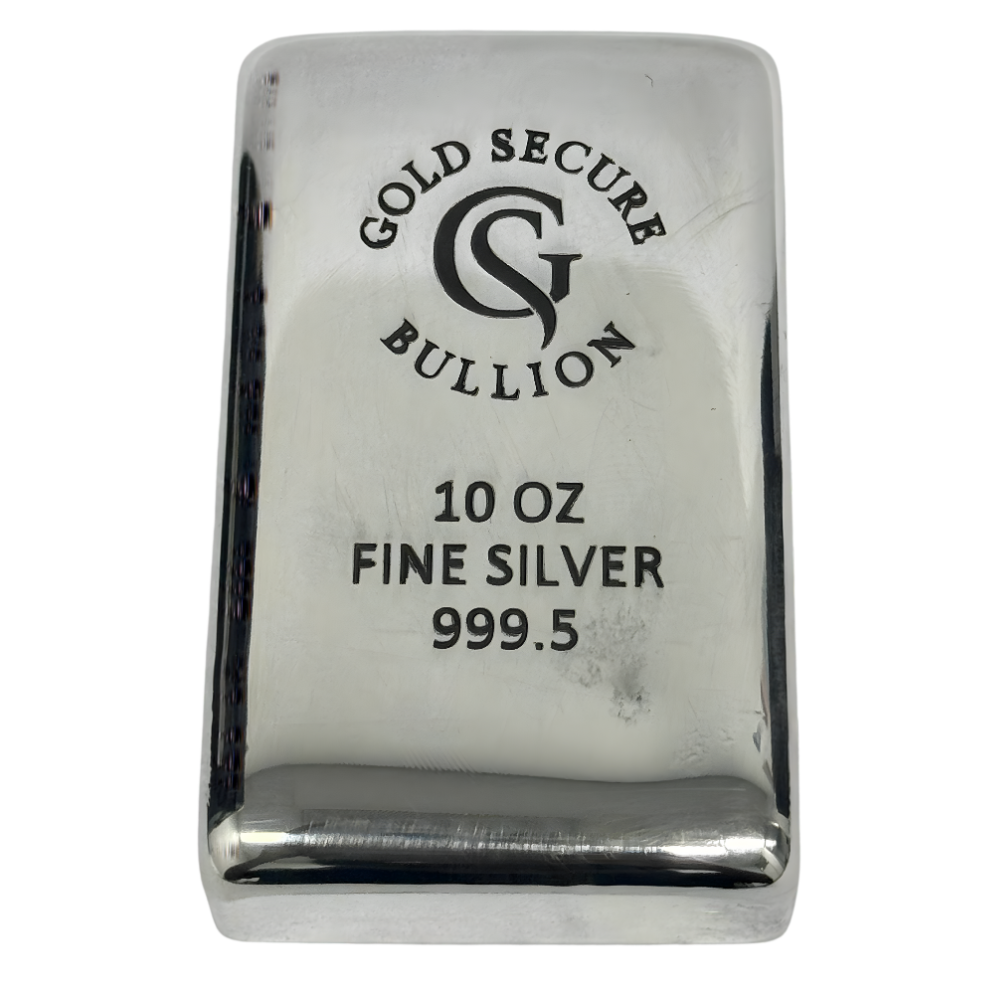 10 oz GoldSecure Silver Cast Bar 999.5