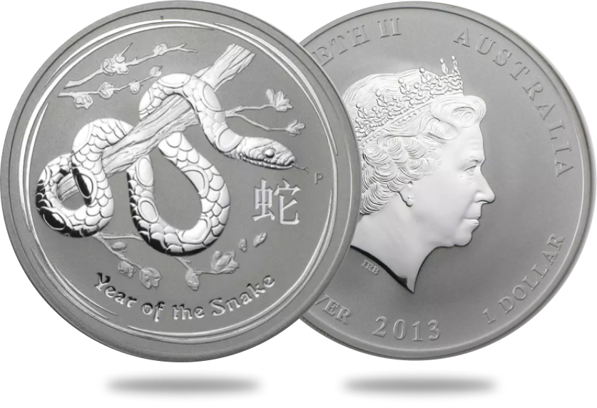 1 oz Perth Mint 2013 Year of the Snake BU (Series II)