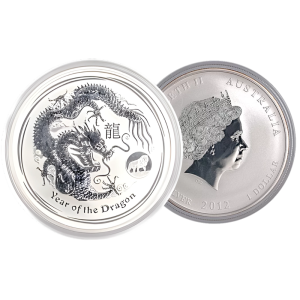 1 oz Perth Mint Dragon 2012 with Lion Privvy Silver Coin