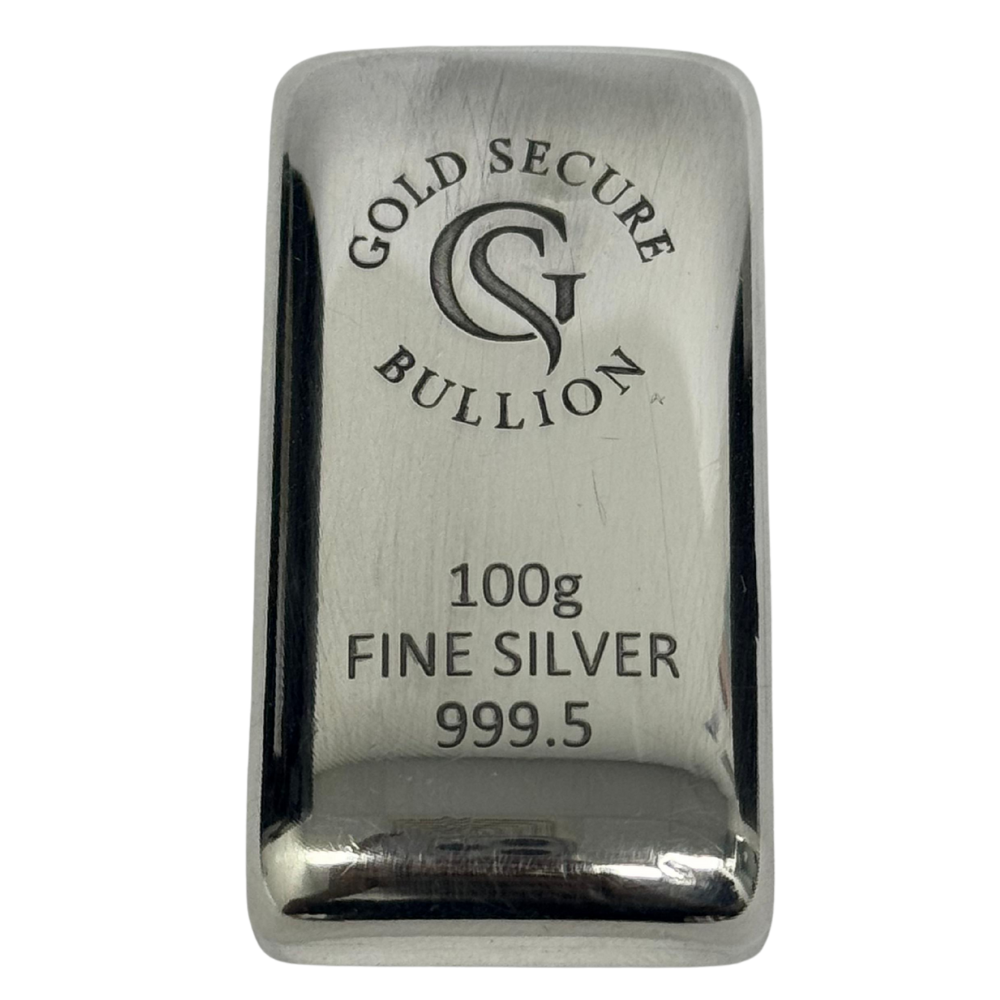 100g Goldsecure Cast Silver Bar 999.5