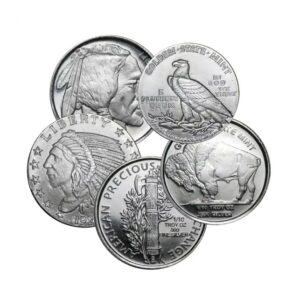 1/10 oz silver coins - random designs