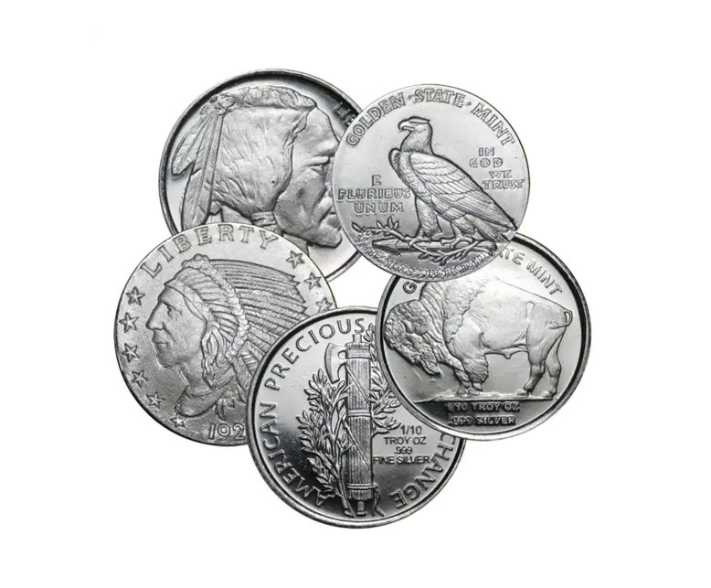 1/10 oz silver coins (Random)